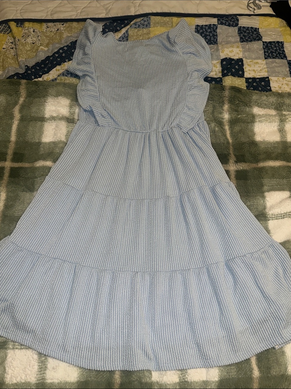 Simply Southern Light Blue Ruffle Dress - Picture 4 of 4